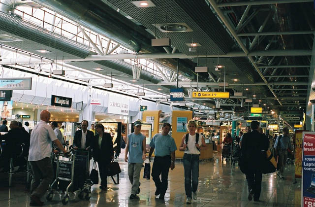 British airport from 2003 – looking dismal and busy